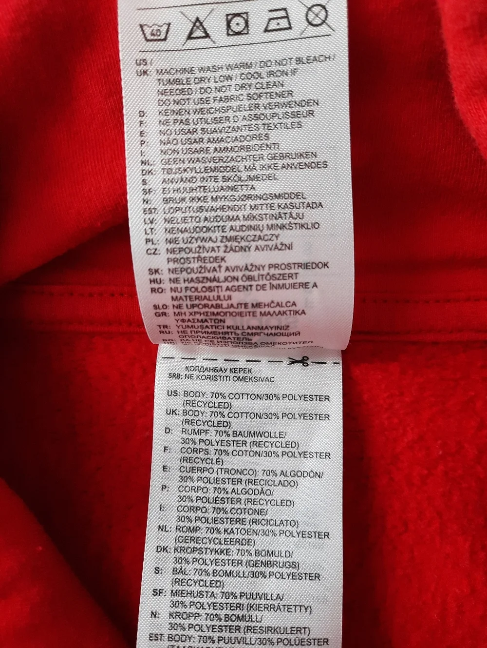 Adidas Men's Red Cotton Blend Hoodie size Small